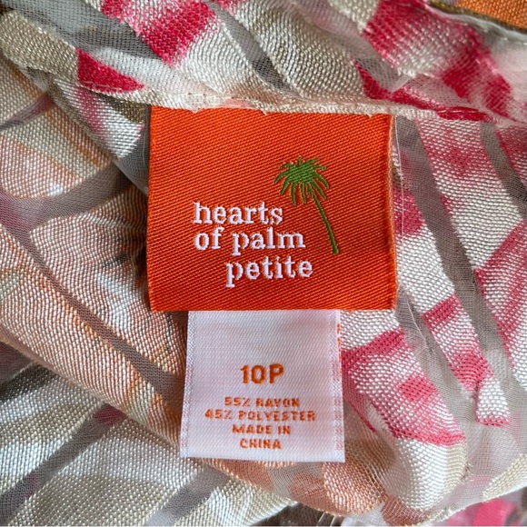 •Hearts of Palm• Sheer Button Down Blouse/Jacket - Size 10P - Picture 2 of 8